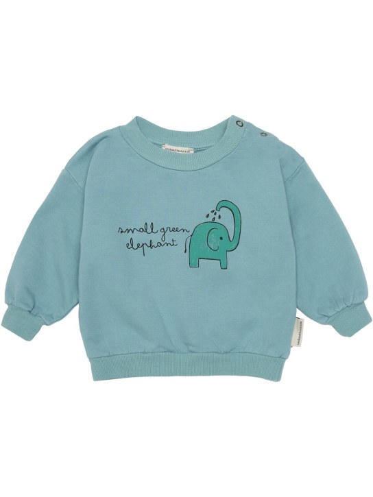 Weekend House Kids: Printed organic cotton blend sweatshirt - Green - kids-girls_0 | Luisa Via Roma