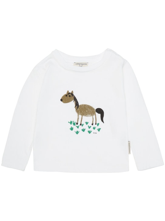 Weekend House Kids: Camiseta de jersey de algodón orgánico estampada - Blanco - kids-boys_0 | Luisa Via Roma