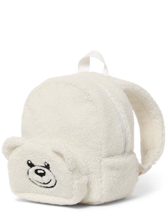 Moschino: Sac à dos ourson en peluche - Blanc - kids-girls_1 | Luisa Via Roma