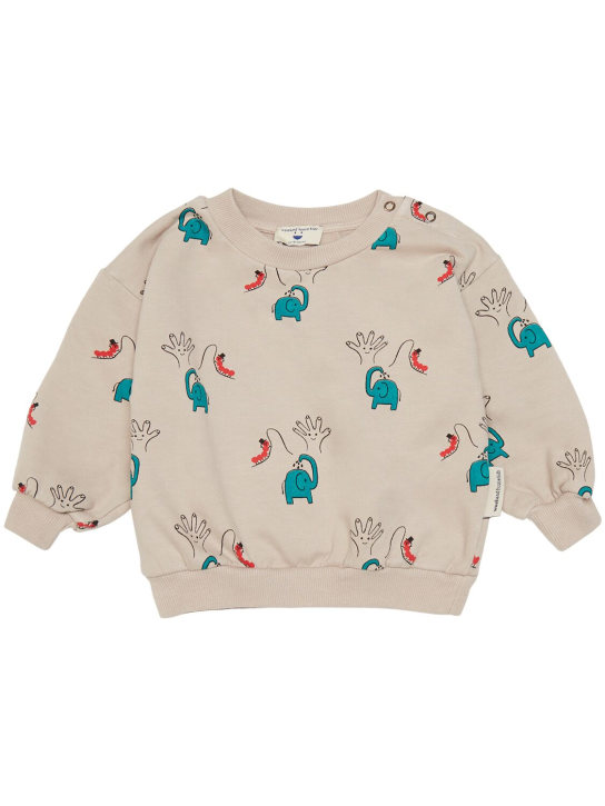 Weekend House Kids: Printed organic cotton blend sweatshirt - Beige - kids-girls_0 | Luisa Via Roma