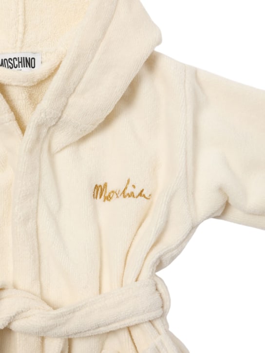 Moschino: Cotton terry bathrobe - White - kids-girls_1 | Luisa Via Roma
