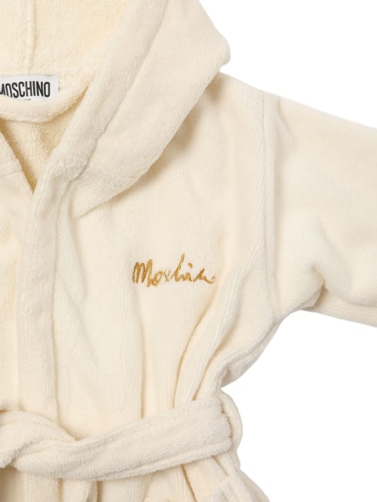 Moschino: Bademantel aus Baumwollterry - Weiß - kids-boys_1 | Luisa Via Roma