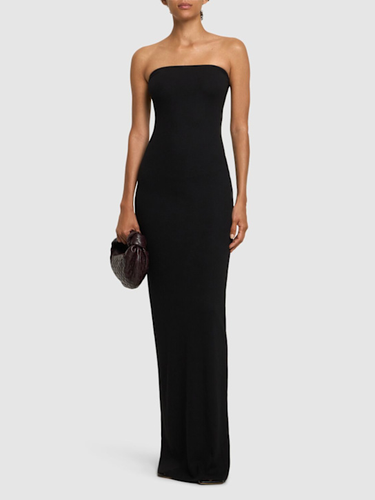 Éterne: Strapless jersey long dress - Black - women_1 | Luisa Via Roma