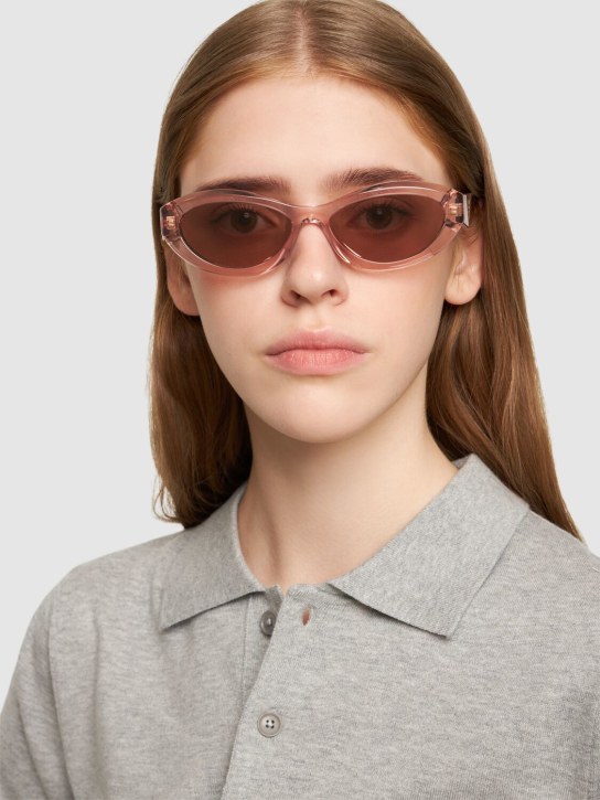 Prada: Round acetate sunglasses - Clear/Pink - women_1 | Luisa Via Roma