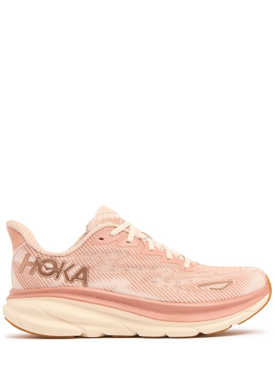 Hoka: Clifton 9 sneakers - Sandstone/Cream - women_0 | Luisa Via Roma