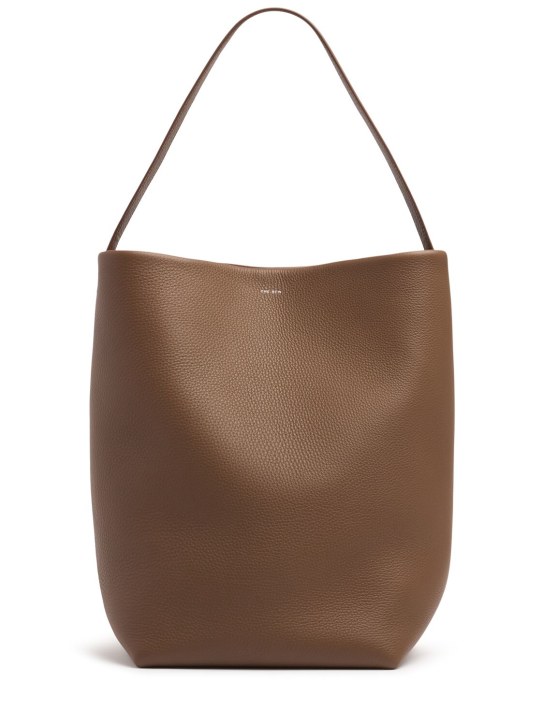 The Row: Large N/S Park grain leather tote bag - Dark Olive Pld - women_0 | Luisa Via Roma
