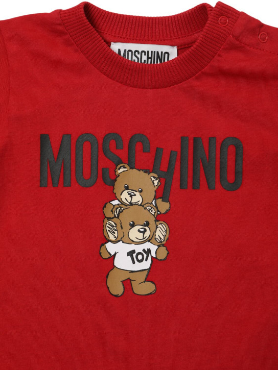Moschino: コットンジャージー長袖Tシャツ - kids-girls_1 | Luisa Via Roma