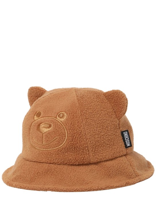 Moschino: Teddy-Mütze mit Ohrenbesatz - Braun - kids-boys_1 | Luisa Via Roma