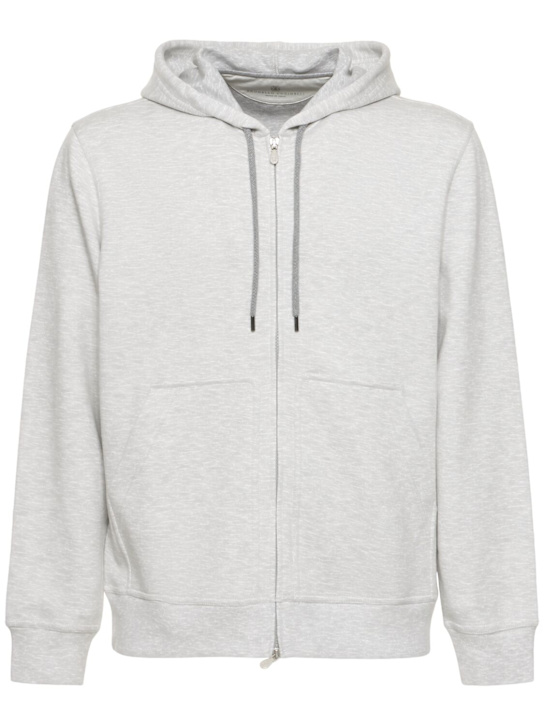 Brunello Cucinelli: Leisure zipped sweatshirt - Grigio Perla - men_0 | Luisa Via Roma
