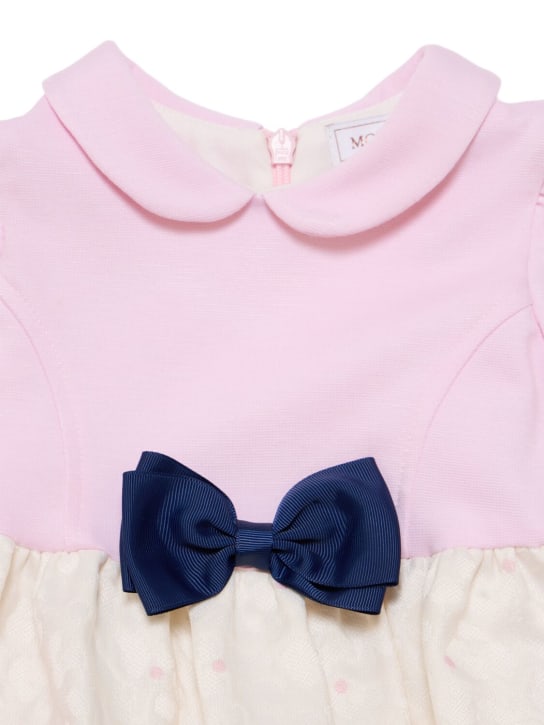 Monnalisa: Bear print dress w/bow appliqué - Pink/Multi - kids-girls_1 | Luisa Via Roma
