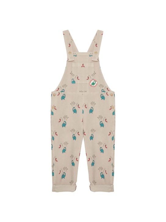 Weekend House Kids: Printed organic cotton corduroy overalls - Beige - kids-girls_0 | Luisa Via Roma