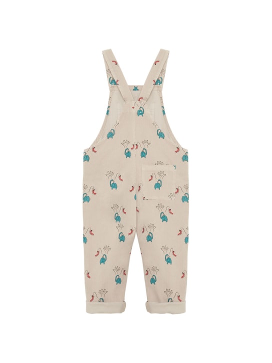 Weekend House Kids: Printed organic cotton corduroy overalls - Beige - kids-girls_1 | Luisa Via Roma