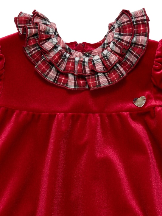 Monnalisa: Robe en polyester chenille - Rouge - kids-girls_1 | Luisa Via Roma