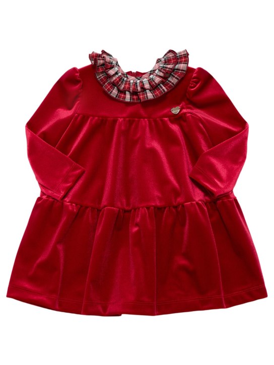 Monnalisa: Poly chenille dress - Red - kids-girls_0 | Luisa Via Roma