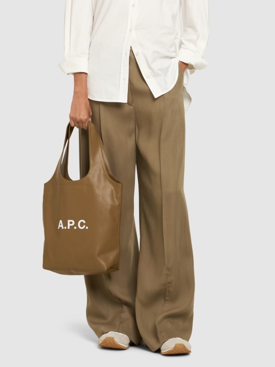 A.P.C.: Small Ninon faux leather tote bag - Light Khaki - women_1 | Luisa Via Roma