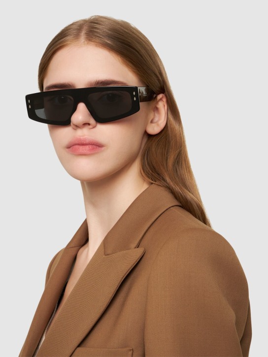 Isabel Marant: Gafas de sol cuadradas de acetato - Negro/Gris - women_1 | Luisa Via Roma