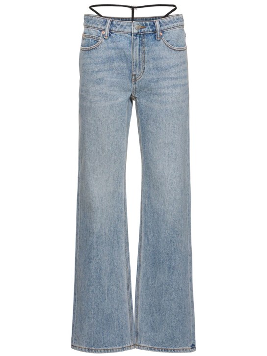 Alexander Wang: Jeans relaxed fit vita media in denim di cotone - Blu - women_0 | Luisa Via Roma