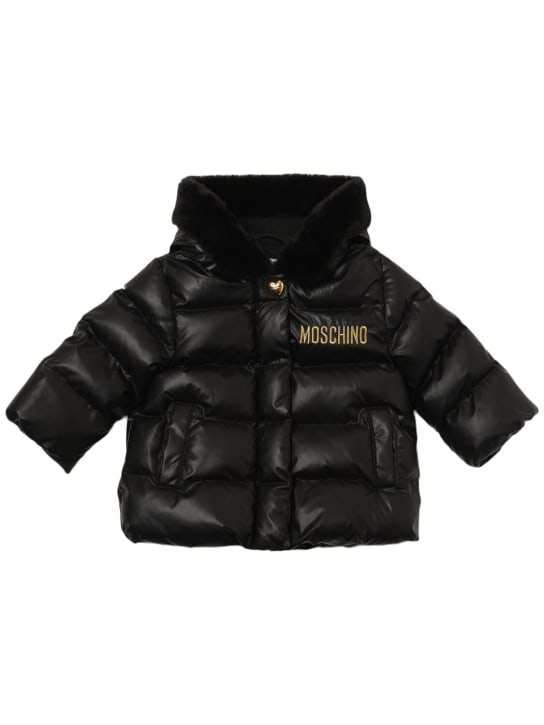 Moschino: Gepolsterte Jacke aus Nylon - Schwarz - kids-girls_0 | Luisa Via Roma