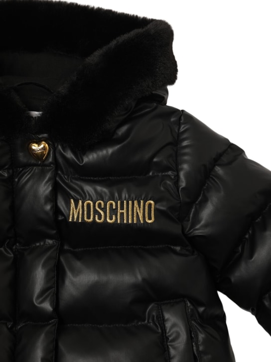 Moschino: Padded nylon puffer jacket - Black - kids-girls_1 | Luisa Via Roma