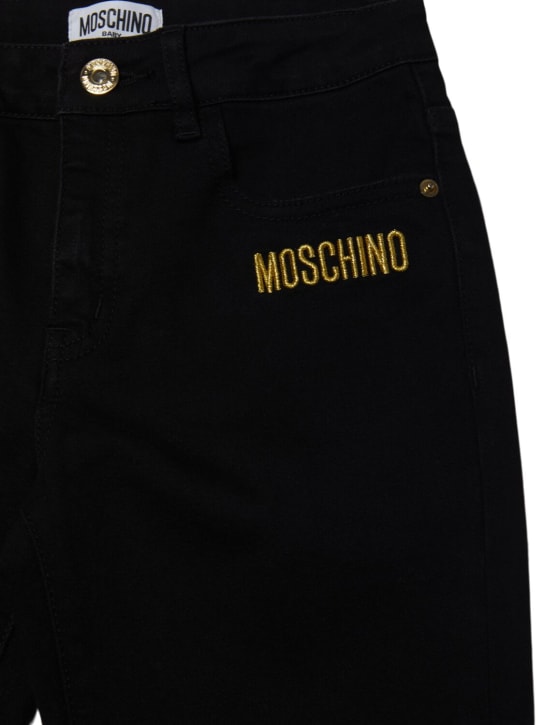 Moschino: 弹力棉质牛仔裤 - 黑色 - kids-girls_1 | Luisa Via Roma