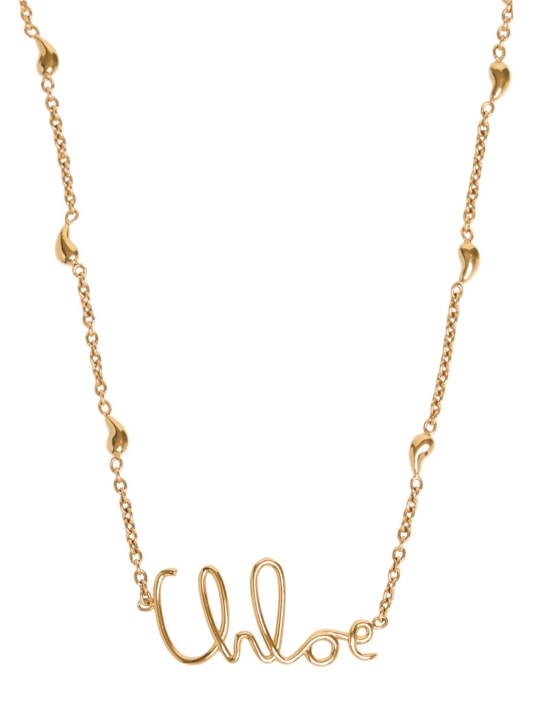 Chloé: C Chloé logo necklace - Antique Gold - women_0 | Luisa Via Roma