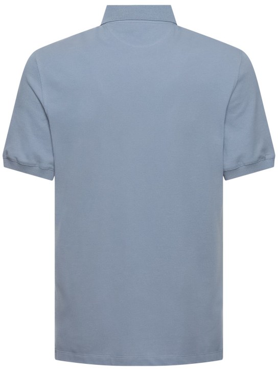 Brunello Cucinelli: Brunello Cucinelli logo piquet polo - Light Blue - men_4 | Luisa Via Roma