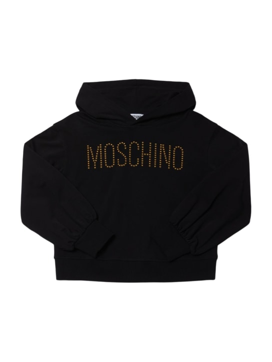 Moschino: Sweat-shirt & pantalon en coton - Noir - kids-girls_1 | Luisa Via Roma