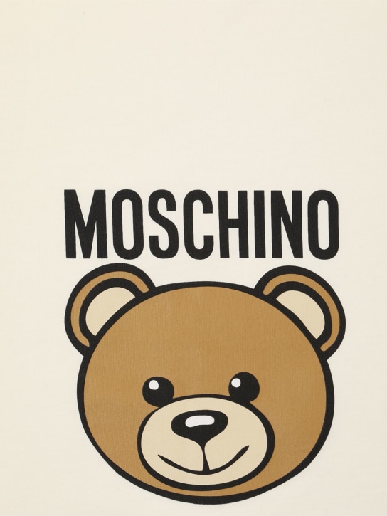 Moschino: Baumwollstrickdecke mit Druck - Weiß - kids-girls_1 | Luisa Via Roma