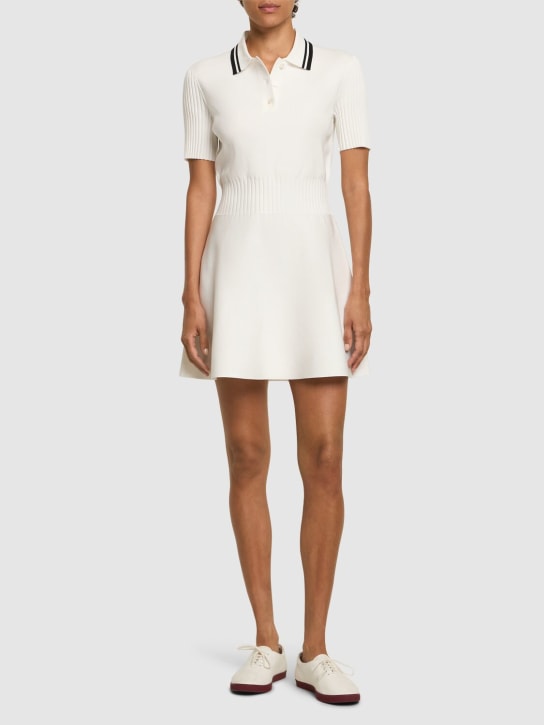 Tory Sport: Tech knit polo mini dress - White - women_1 | Luisa Via Roma