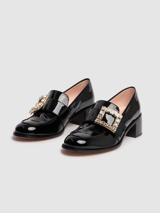 Roger Vivier: 55mm Viv Rangers patent leather loafers - Black - women_2 | Luisa Via Roma