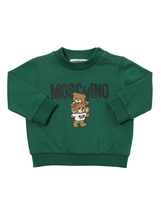 Moschino: Cotton sweatshirt & sweatpants - Green - kids-girls_1 | Luisa Via Roma