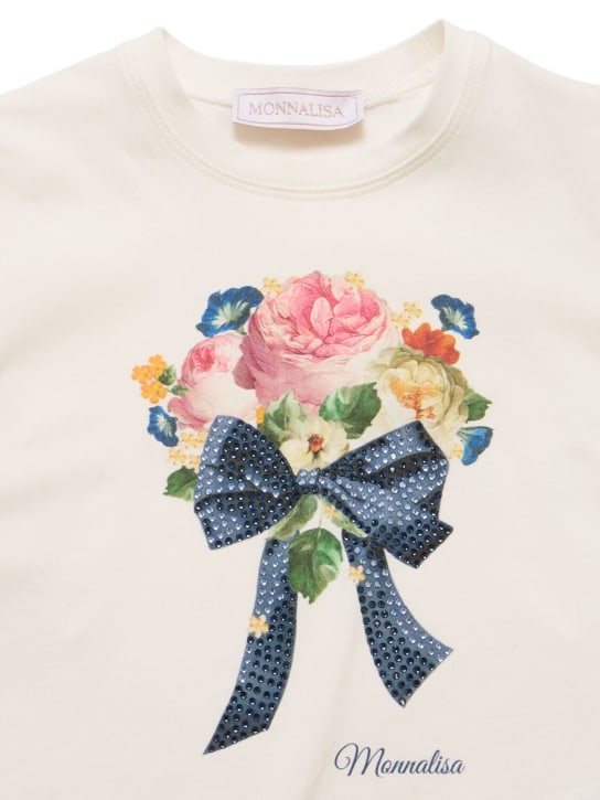 Monnalisa: T-shirt in jersey di misto cotone con stampa - kids-girls_1 | Luisa Via Roma