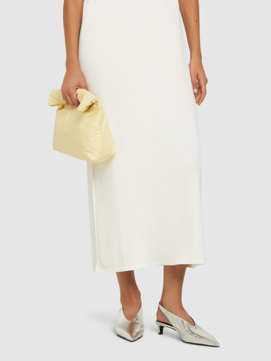 Jil Sander: 35mm Metallic leather slingbacks - Sky Grey - women_1 | Luisa Via Roma