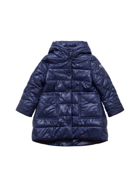 Monnalisa: Hooded poly puffer jacket - Mavi - kids-girls_0 | Luisa Via Roma