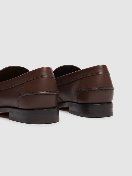 Tod's: Penny leather loafers - Brown - men_4 | Luisa Via Roma