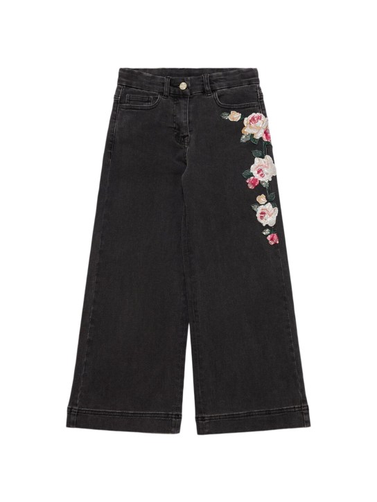 Monnalisa: Jeans aus Baumwollmischung - Grau - kids-girls_0 | Luisa Via Roma
