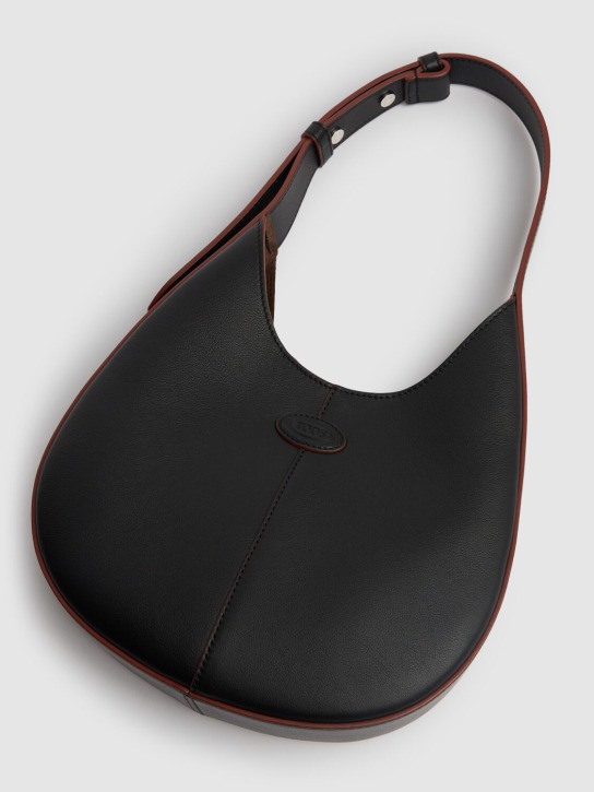 Tod's: Mini Di Hobo leather shoulder bag - Black - women_1 | Luisa Via Roma