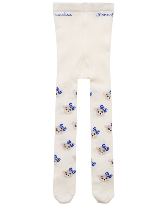 Monnalisa: Calze in maglia di misto cotone - Bianco - kids-girls_0 | Luisa Via Roma