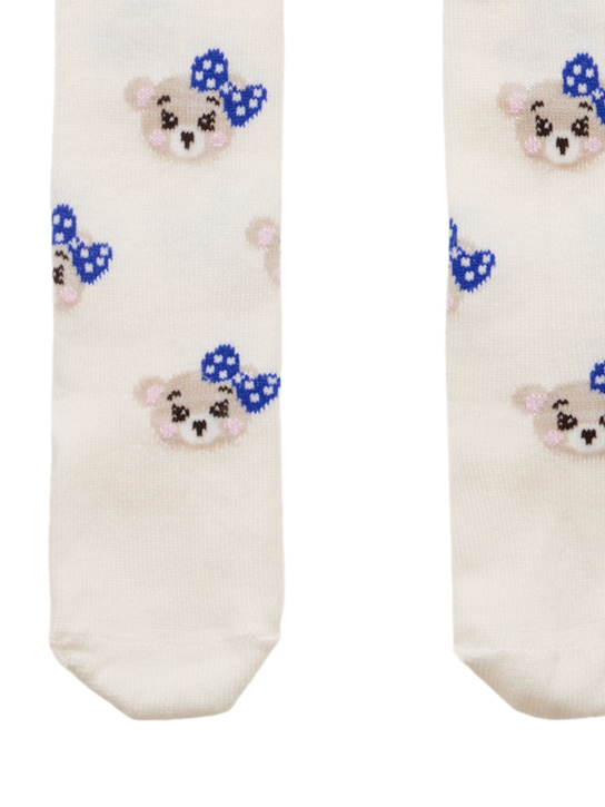 Monnalisa: Calze in maglia di misto cotone - Bianco - kids-girls_1 | Luisa Via Roma