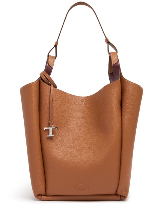 Tod's: Medium Api leather shoulder bag - Kenia/Bordeaux - women_0 | Luisa Via Roma