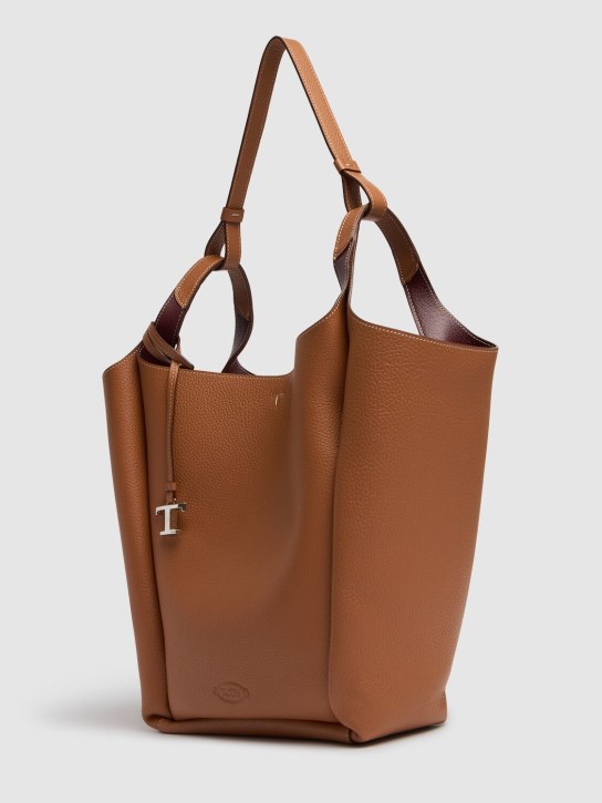 Tod's: Medium Api leather shoulder bag - Kenia/Bordeaux - women_1 | Luisa Via Roma