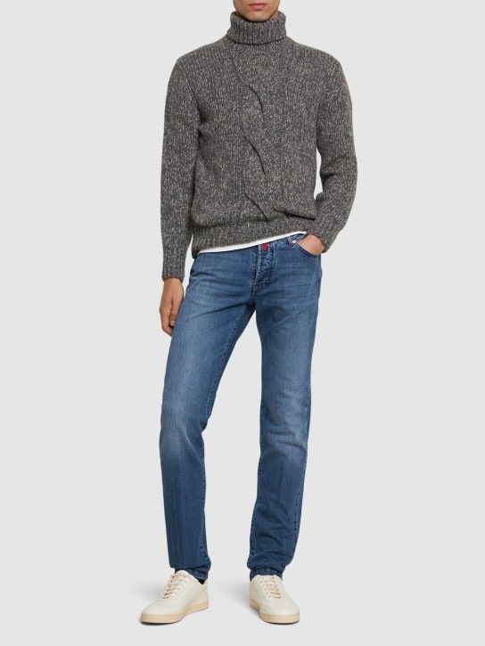 Kiton: Cotton denim jeans - men_1 | Luisa Via Roma