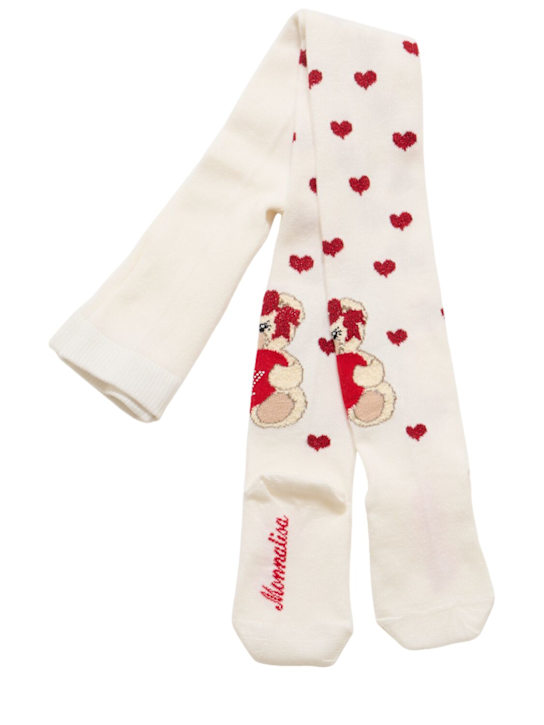Monnalisa: Collant in jersey di misto cotone stampato - kids-girls_0 | Luisa Via Roma
