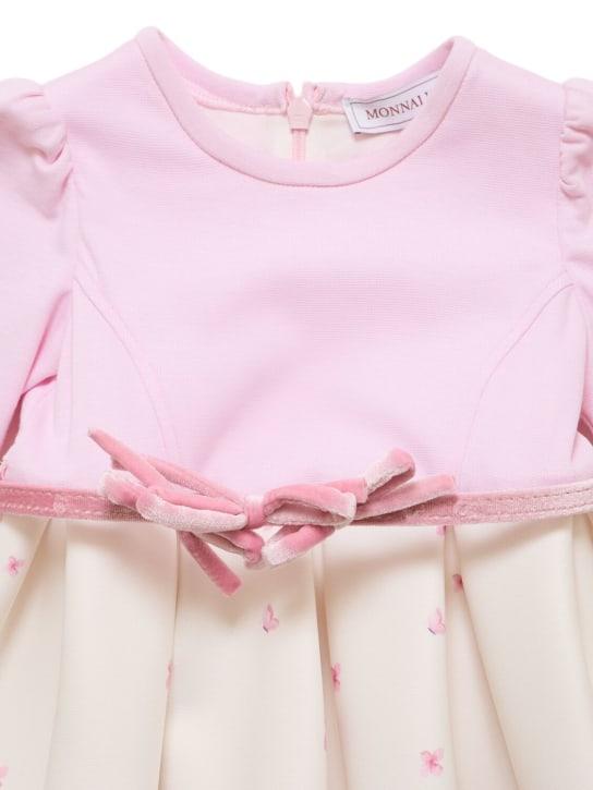 Monnalisa: Dumbo print poly blend dress - Pink/White - kids-girls_1 | Luisa Via Roma