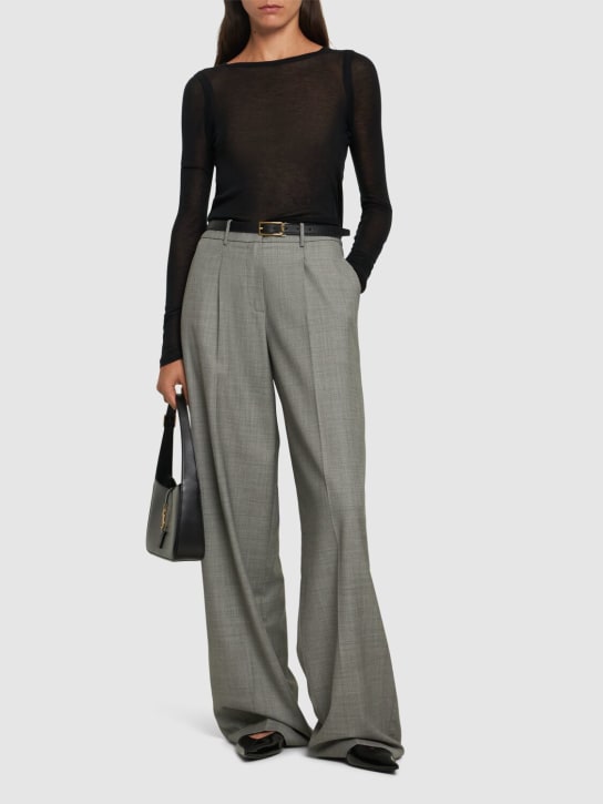 Magda Butrym: Wool blend straight pants - Grey - women_1 | Luisa Via Roma