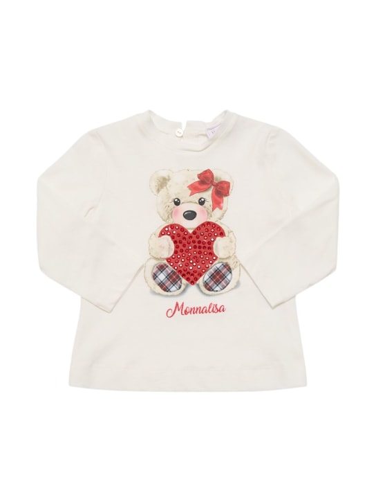 Monnalisa: T-shirt in jersey di cotone stampato - kids-girls_0 | Luisa Via Roma