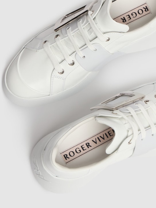 Roger Vivier: Viv Skate high leather sneakers - White - women_4 | Luisa Via Roma