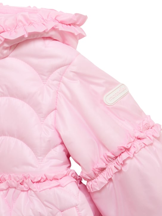 Monnalisa: Hooded poly puffer jacket - Pink - kids-girls_1 | Luisa Via Roma