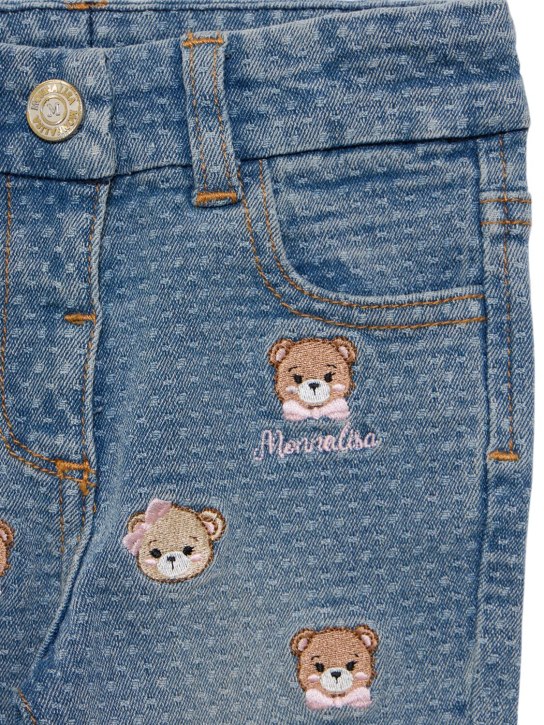 Monnalisa: Jeans in misto cotone con ricami - Blu - kids-girls_1 | Luisa Via Roma