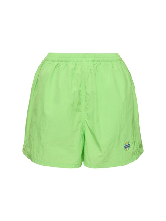 Tory Sport: Shorts aus technischem Nylon mit seitlichem Logo - Grün - women_0 | Luisa Via Roma